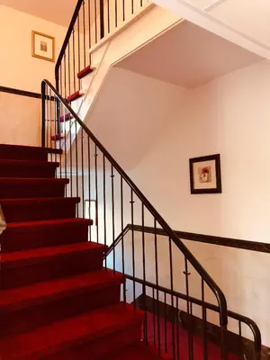 a staircase in a house with red carpet at Chasse Residency Hotel in Amsterdam