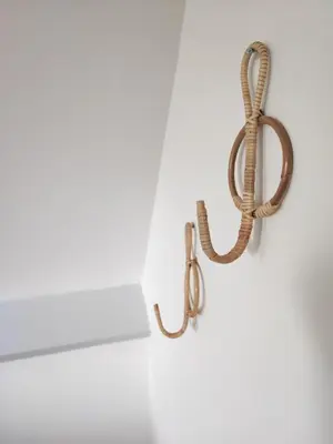 a piece of rope hanging on a wall at Guesthouse at the Amstel river with 2BR 2BA and garden in Amstelveen