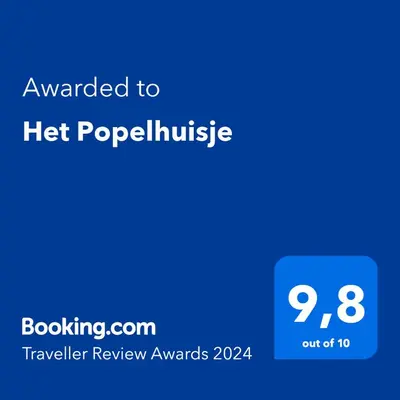 a blue text box with the words awarded to hot possibilities at Het Popelhuisje in Alkmaar