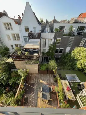 an aerial view of a courtyard in a building at Amsterdam-bnb in Amsterdam