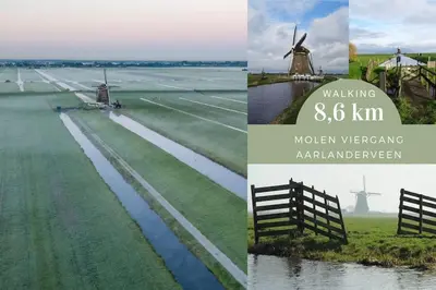 a collage of pictures of windmills and a river at Bijzonder stadshuis met diepe moderne tuin. in Alphen aan den Rijn