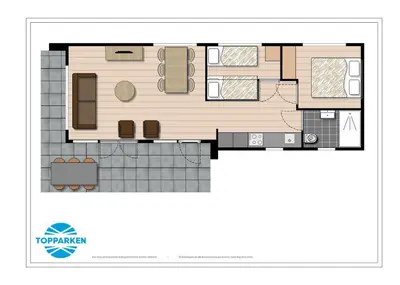 a floor plan of a tiny house at Park Westerkogge in Berkhout