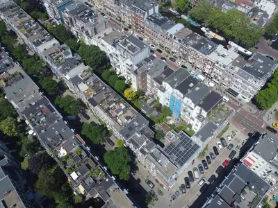 an aerial view of a city at Hotel Nicolaas Witsen in Amsterdam