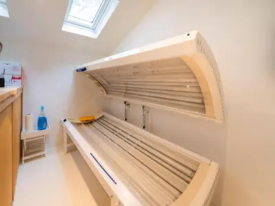 a large wooden bunk bed in a room at Holiday house in Bergen with sauna in Bergen