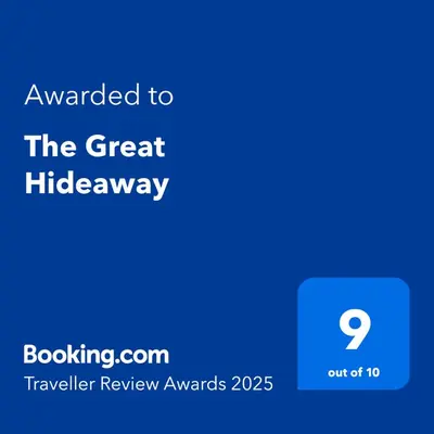 a screenshot of a phone with the text upgraded to the great hitchay at The Great Hideaway in Vreeland