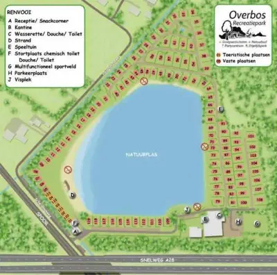 a rendering of a map of a parking lot at Luxe chalet met airco bij bos en zwemwater in Hoevelaken