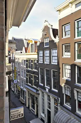 a view of a city street with buildings at Hotel Luxer in Amsterdam