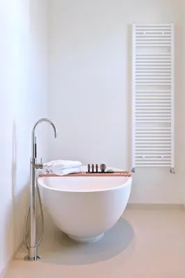a white bath tub in a bathroom with a window at De Nederlanden, Restaurant & Boutique Hotel in Vreeland