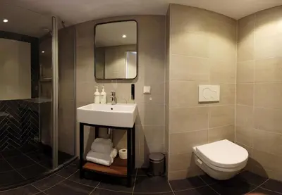 a bathroom with a sink and a toilet at Hotel Spaander BW Signature Collection in Volendam
