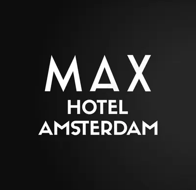 a close up of the words maz hotel amsterdam at MAX Hotel Amsterdam in Amsterdam