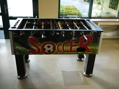 a pool table with the word sucker on it at Hotel het Oosten in Alphen aan den Rijn