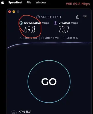 a screenshot of a go button on a phone screen at number 8 in Leiden