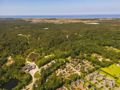 an aerial view of a subdivision of houses next to the ocean at Dormio Park Scorleduyn in Schoorl