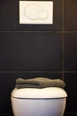 a bathroom with a white toilet with a picture above it at Bed & Breakfast Hotel Zandvoort in Zandvoort