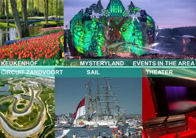 a collage of different pictures of a city at Hotel De Rustende Jager in Nieuw-Vennep
