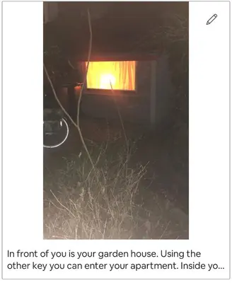 a light in a garden house in the dark at Tiny house for 2 with private garden in Utrecht