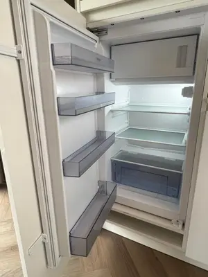 an empty refrigerator with its door open at NEW - Waterhouse Linada on a lake near Amsterdam in Vinkeveen
