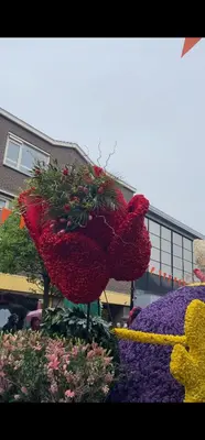 a large flower arrangement of flowers in front of a building at Il Mulino House B in Lisse