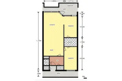 a floor plan of a house at Sterflat 151 in Egmond aan Zee
