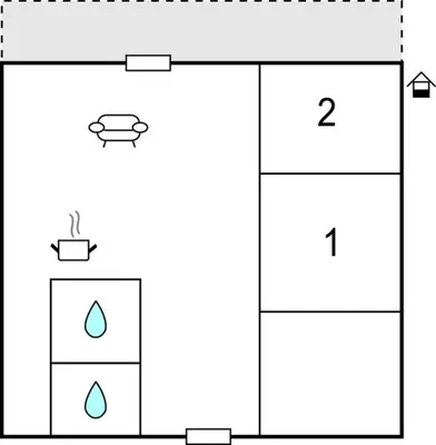 an image of a diagram of a toilet with two showers at Gorgeous Apartment In Bergen Aan Zee in Bergen aan Zee