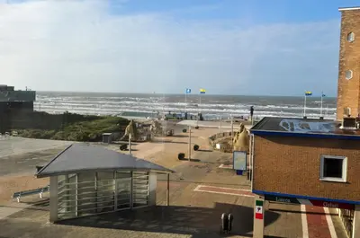 a view of the beach from the roof of a building at Amsterdam Beach Hotel in Zandvoort