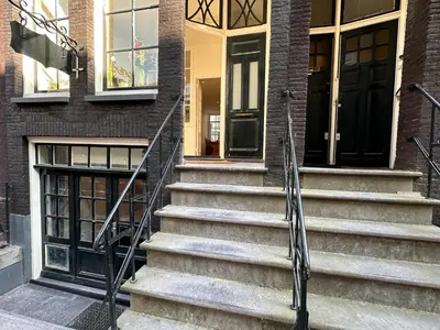 a set of stairs in front of a building at Luxury House With 2 Private Independent Studios 120 m2 Near LEIDSEPLEIN CITY CENTRE AMSTERDAM - Paid Parking Possibilities Nearby in Amsterdam