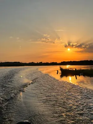 a person walking on the beach at sunset at Amsterdam The Stables in Oostzaan