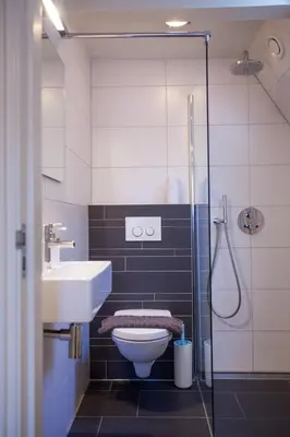 a bathroom with a toilet and a sink and a shower at Kuwadro Guesthouse Jordaan in Amsterdam