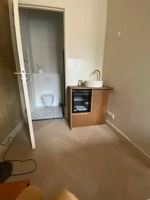 a bathroom with a sink and a toilet at Gorgeous room near Haarlem Station, city center in Haarlem