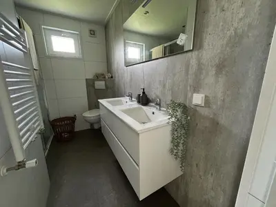 a bathroom with a sink and a toilet at Bungalowpark de Horn - Floresta 215 in Dirkshorn