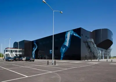 a building with a mural on the side of it at In Almere, Close to Amsterdam in Almere