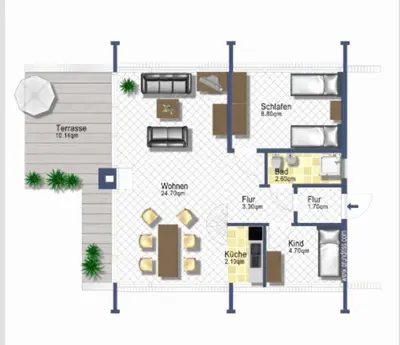 a floor plan of a house at Bungalowpark West Friesland in Opmeer