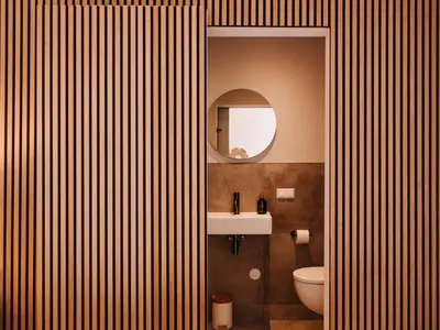 a bathroom with a sink and a mirror at Ceebee - Free parking in Zandvoort