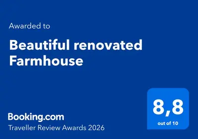 a screenshot of a cell phone with the text upgraded to beautiful renovated farmhouse at Beautiful renovated Farmhouse in Ankeveen