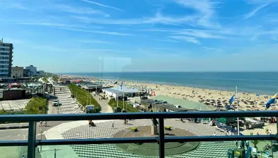 a view of a beach with a crowd of people at Blue Fish in Zandvoort