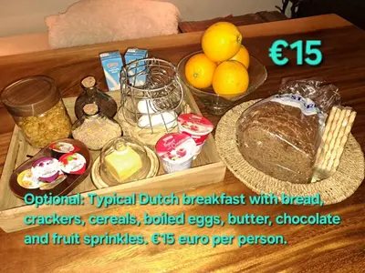 a tray with different types of food on a table at B&B Teddy 