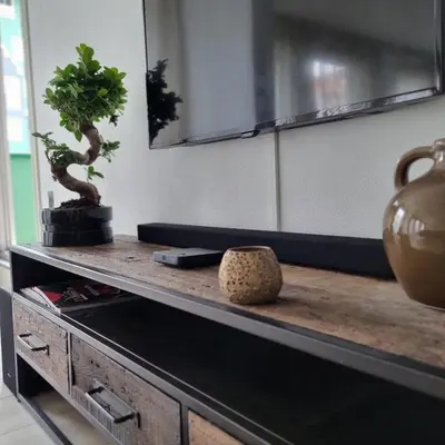 a table with two plants on top of it at Hermitage Suites & Apartments - Amsterdam Zaandam in Zaandam