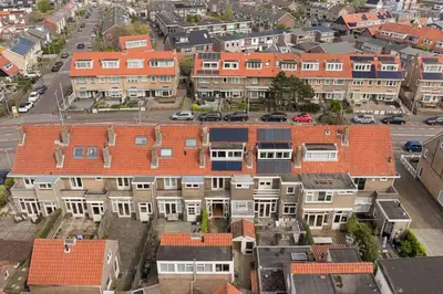 an aerial view of a city with houses at Hello Noordwijk - Quarles 43 in Noordwijk aan Zee
