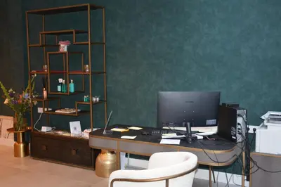an office with a desk with a computer on it at The LIF Boutique in Amsterdam