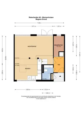 a floor plan of a house at Rekerlanden 46 in Warmenhuizen