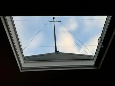 a window in a room with a pole in it at Boat suite - A Unique Houseboat Stay in Amsterdam in Amsterdam