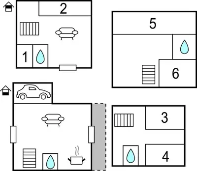 a set of four pictures of a house with a car at Beautiful Home In Loosdrecht With Wifi in Loosdrecht