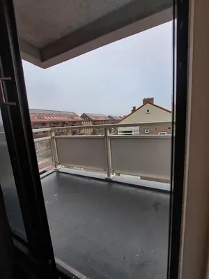 a view of a balcony from a window at Apartments, 20 minutes from Amsterdam, Full service objectcode UM46 in Uitgeest