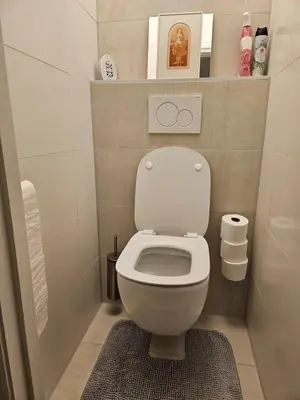 a small bathroom with a white toilet in a room at The Amsterdam - South Apartment in Amsterdam