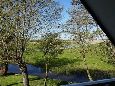 a view of a river from a window with trees at Holiday home in Burgerbrug for family in Burgerbrug