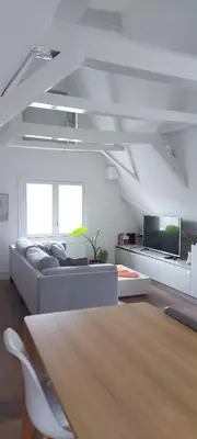 a living room with a couch and a tv at New V Luxury Apartment in Amsterdam