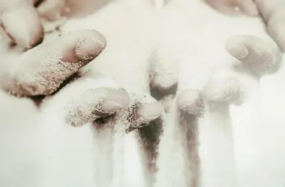 a close up of a hand covered in snow at Zonnehoek 75 in Egmond aan Zee