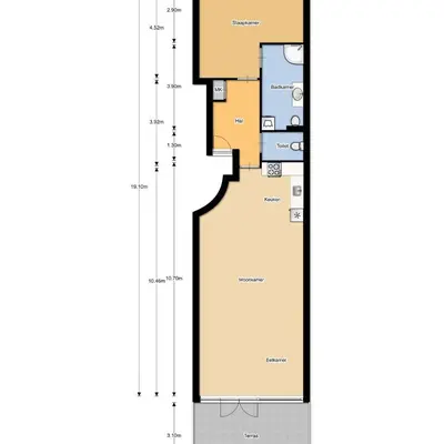 a floor plan of a house at Zonnehoek 63 in Egmond aan Zee