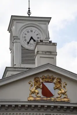 a clock tower on top of a building at Familielogement De Oude Beltoren in Utrecht
