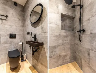 a bathroom with a sink and a mirror at Grandioso Appartement - Studio in Castricum